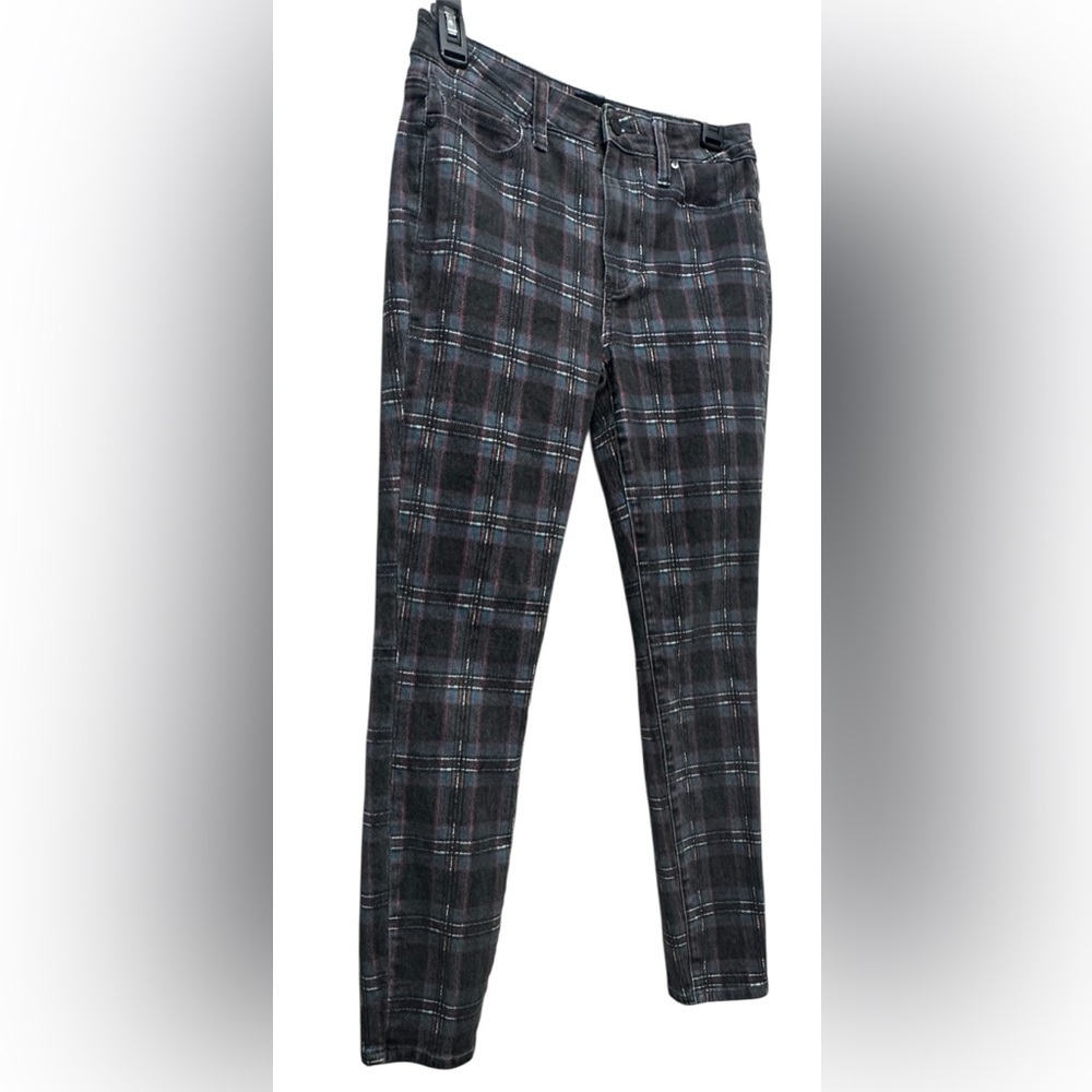 Paige Women’s 27 Denim Plaid Skinny Cotton Elastine Pockets Hoxton Ankle - Picture 3 of 9